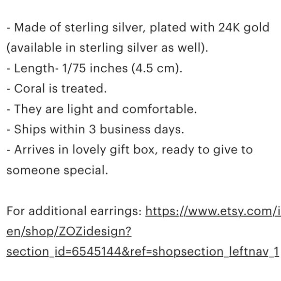 Real Red Coral and 24k Gold Plated Drop Earrings Victorian Regency Style - Picture 7 of 10